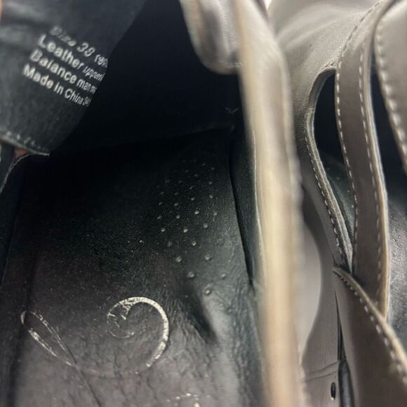 Dansko Grey Leather Franka Wedge Cut Out Buckle Side Booties - Picture 7 of 7